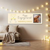 Personalised Party Banner For Engagement Photo Flutes Heart Yellow