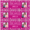 Personalised Party Banner For Graduation Female You Did It Photo Pink Stars