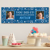 Personalised Party Banner For Graduation Male You Did It Photo Blue Stars