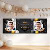 Personalised Party Banner For Graduation Photo Gold Black Balloons
