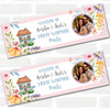 Personalised Party Banner For Housewarming New Home Photo Floral Home Pink