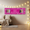 Personalised Party Banner For Retirement Female Photo Pink Stars