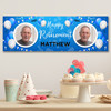 Personalised Party Banner For Retirement Photo Male Blue Balloons