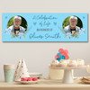 Personalised Party Banner For Funeral Celebration Of Life Male Photo Blue