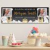 Personalised Party Banner For Funeral Loving Memory Wake Photo Candles White