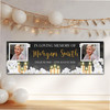 Personalised Party Banner For Funeral Loving Memory Wake Photo Candles White