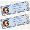 Personalised Party Banner For Funeral Wake Loving Memory Female Photo Blue