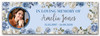 Personalised Party Banner For Funeral Wake Loving Memory Female Photo Blue