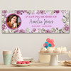 Personalised Party Banner For Funeral Wake Loving Memory Female Photo Pink