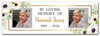 Personalised Party Banner For Funeral Wake Loving Memory Photo White Gold