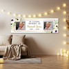 Personalised Party Banner For Funeral Wake Loving Memory Photo White Gold
