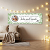 Personalised Party Banner For Wedding Day Congratulations Photo Green Silver