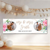 Personalised Party Banner For Wedding Day Photo Flowers Pink Gold