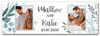 Personalised Party Banner For Wedding Day Photo Foliage Green Leaves Silver