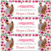 Personalised Party Banner For Wedding Day Welcome Photo Pink Flowers