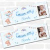 Personalised Party Banner For New Baby Boy Welcome Home Photo Bear Blue Balloons