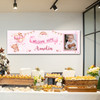 Personalised Party Banner For New Baby Girl Welcome Home Photo Bear Pink Balloon