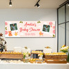 Personalised Party Banner For Baby Shower Photo Peach Pink Bear