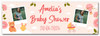 Personalised Party Banner For Baby Shower Photo Peach Pink Bear