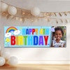 Personalised Party Banner For Kids Birthday Rainbow Clouds Photo