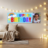 Personalised Party Banner For Kids Birthday Rainbow Clouds Photo
