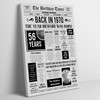 Born In 1970 Grey Newspaper Birthday Facts Any Year Any Age Personalised Print