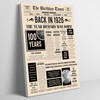 Born In 1926 Newspaper Birthday Facts Any Year Any Age Personalised Print