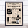 Born In 2006 Newspaper Birthday Facts Any Year Any Age Personalised Print