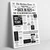 Born In 1925 White Newspaper Birthday Facts Any Year Any Age Personalised Print
