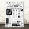 Born In 1927 White Newspaper Birthday Facts Any Year Any Age Personalised Print