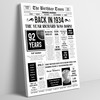 Born In 1934 White Newspaper Birthday Facts Any Year Any Age Personalised Print