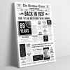 Born In 1937 White Newspaper Birthday Facts Any Year Any Age Personalised Print