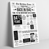 Born In 1942 White Newspaper Birthday Facts Any Year Any Age Personalised Print