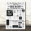 Born In 1947 White Newspaper Birthday Facts Any Year Any Age Personalised Print