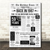 Born In 1967 White Newspaper Birthday Facts Any Year Any Age Personalised Print