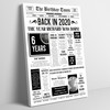 Born In 2020 White Newspaper Birthday Facts Any Year Any Age Personalised Print