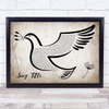 Take That Mancunian Way Vintage Dove Bird Song Lyric Wall Art Print - Or Any Song You Choose