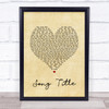 Keane Somewhere Only We Know Vintage Heart Song Lyric Print - Or Any Song You Choose