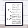 Blue Breathe Easy White Script Song Lyric Wall Art Print - Or Any Song You Choose