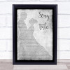 Boyz II Men End Of The Road Man Lady Dancing Grey Song Lyric Quote Print - Or Any Song You Choose