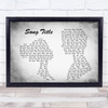 The Cure LoveGrey Song Man Lady Couple Grey Song Lyric Quote Print - Or Any Song You Choose