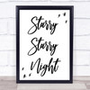 Vincent Starry Starry Night Song Lyric Quote Print