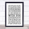 Chris Isaak Wicked Game Song Lyric Quote Print