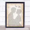 The Beatles In My Life Song Lyric Man Lady Bride Groom Wedding Print - Or Any Song You Choose