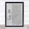 The Pogues Fairytale Of New York Grey Rustic Script Song Lyric Quote Music Print - Or Any Song You Choose