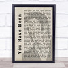 George Michael You Have Been Loved Shadow Song Lyric Quote Print