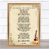 Louis Armstrong What A Wonderful World Song Lyric Vintage Quote Print