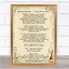 Whitney Houston I Know Him So Well Vintage Guitar Song Lyric Quote Print