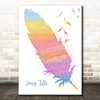 Any Song Custom Watercolour Feather & Birds Personalised Lyrics Print