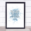 Coco Chanel Be Yourself Inspirational Quote Print Blue Watercolour Poster